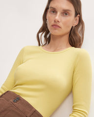 The Luxe Rib Long-Sleeve Crew | Raffia