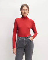 The Luxe Rib Turtleneck | Haute Red