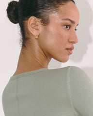 The Luxe Rib Long-Sleeve Crew | Sage Green