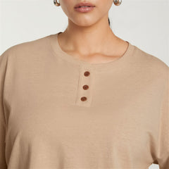 The Vintage Henley Hemp Tee | Hazelnut