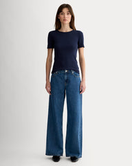 The Luxe Rib Crew | Navy