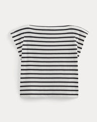 The Oversized Muscle Tee | Bone / Black