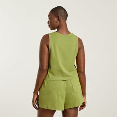 The Premium Weight Cropped Pocket Tank | Pepper