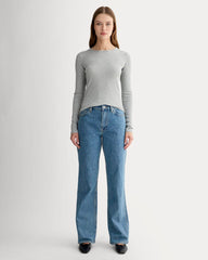 The Luxe Rib Long-Sleeve Crew | Washed Heathered Grey