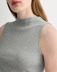 The Luxe Rib Funnel-Neck Tank | Heathered Grey