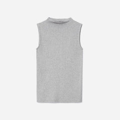 The Pima Micro-Rib Funnel-Neck Tank | Heathered Grey