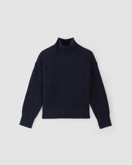 The Organic Cotton Ribbed Turtleneck | Navy