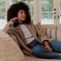 The Pima Micro-Rib Cropped Long-Sleeve Crew | White