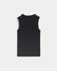 The Luxe Rib Funnel-Neck Tank | Black