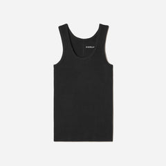 The Pima Micro-Rib U-neck Tank | Black