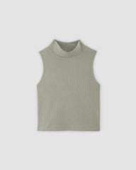 The Ribbed Mockneck Tank | Sage Green