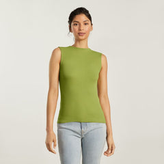 The Pima Micro-Rib Funnel-Neck Tank | Pepper