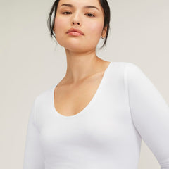 The Supima® Form Ballet Neck Tee | White