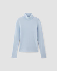 The Luxe Rib Turtleneck | Chambray Blue