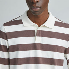 The Premium-Weight Rugby Shirt | Chocolate Brown / Canvas Tan