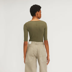 The Luxe Rib Scoop-Neck Tee | Kalamata