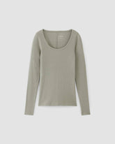 The Luxe Rib Long-Sleeve Scoop-Neck Tee | Sage Green