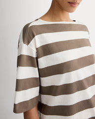 The Mariner Oversized Tee | Deep Taupe / Bone