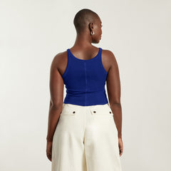 The Pima Micro-Rib Short Tank | Cobalt