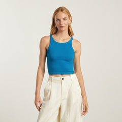 The Pima Micro-Rib Short Tank | Horizon Blue