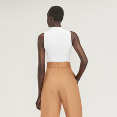 The Ribbed Mockneck Tank | White