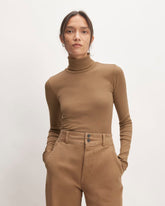 The Luxe Rib Turtleneck | Toasted Coconut