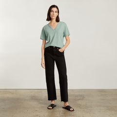 The Vintage V-Neck Hemp Tee | White Sage