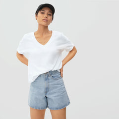 The Organic Cotton Slouchy V-Neck | White