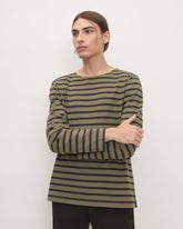 The Premium-Weight Long-Sleeve Mariner Tee | Kalamata / Black