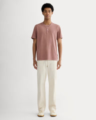 The Essential Organic Garment-Dyed Henley | Brown Garment Dye