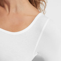 The Luxe Micro-Rib Scoop-Neck Tee | White