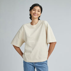 The Premium Weight Relaxed Tee | Heathered Cashew