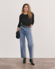 The Luxe Rib Long-Sleeve Crew | Black