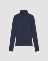 The Luxe Rib Turtleneck | Navy