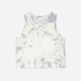 The Premium Weight Cropped Pocket Tank | Blue Slate Tie Dye