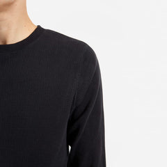 The Waffle Long-Sleeve Crew Tee | Black