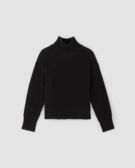 The Organic Cotton Ribbed Turtleneck | Black