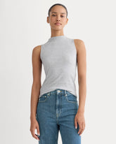 The Luxe Rib Funnel-Neck Tank | Classic Heather Grey