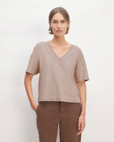 The Organic Cotton Slouchy V-Neck | Burnt Sugar
