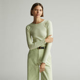 The Pima Micro-Rib Long-Sleeve Crew | Seafoam Green