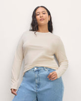 The Slim Long-Sleeve Crew in Essential Cotton | Heathered Oat