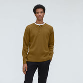 The Waffle Long-Sleeve Henley Tee | Tapenade