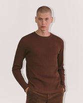 The Waffle Long-Sleeve Crew | Dark Mahogany