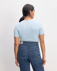 The Luxe Rib Crew | Chambray Blue