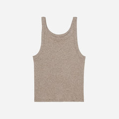The Pima Micro-Rib Short Tank | Heathered Burnt Sugar
