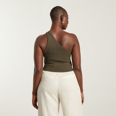 The Ribbed One-Shoulder Tank | Beech