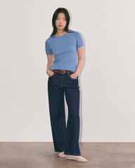 The Luxe Rib Crew | Bluebell