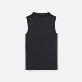 The Pima Micro-Rib Funnel-Neck Tank | Black