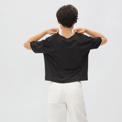 The Organic Cotton Slouchy V-Neck | Black