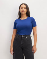 The Luxe Rib Crew | Bellwether Blue